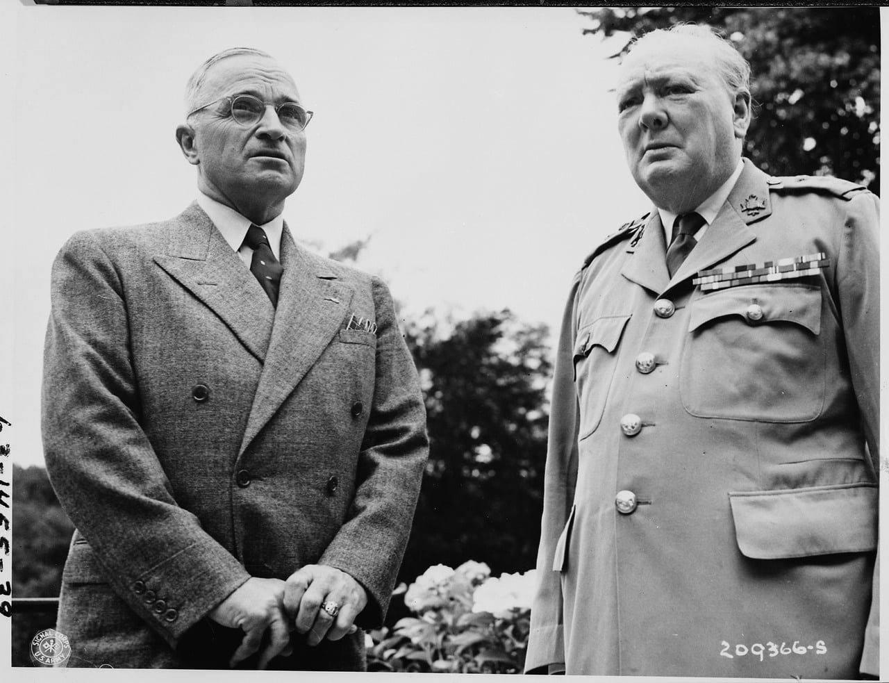 The Potsdam Conference - July 18th 1945 - Truman and Churchill meet at Churchill's Villa
