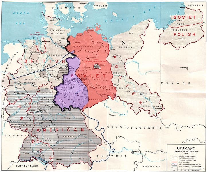 The Potsdam Conference - July 31st 1945 - Germany divided in 1945 with the territory acquired by Poland