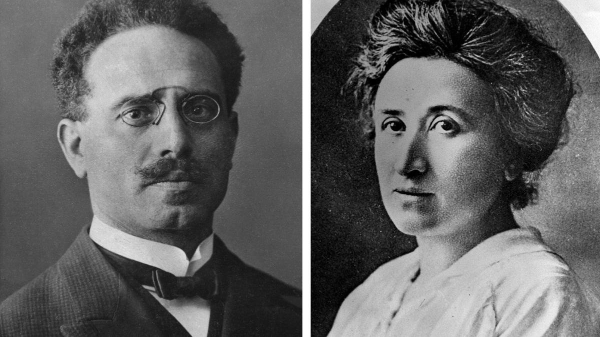 Communist Party leaders, Karl Liebknecht (L) and Rosa Luxemberg (R)