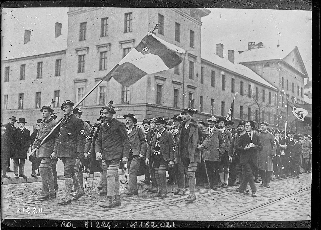Bavaria Tyroleans and their standard, marching in 1922
