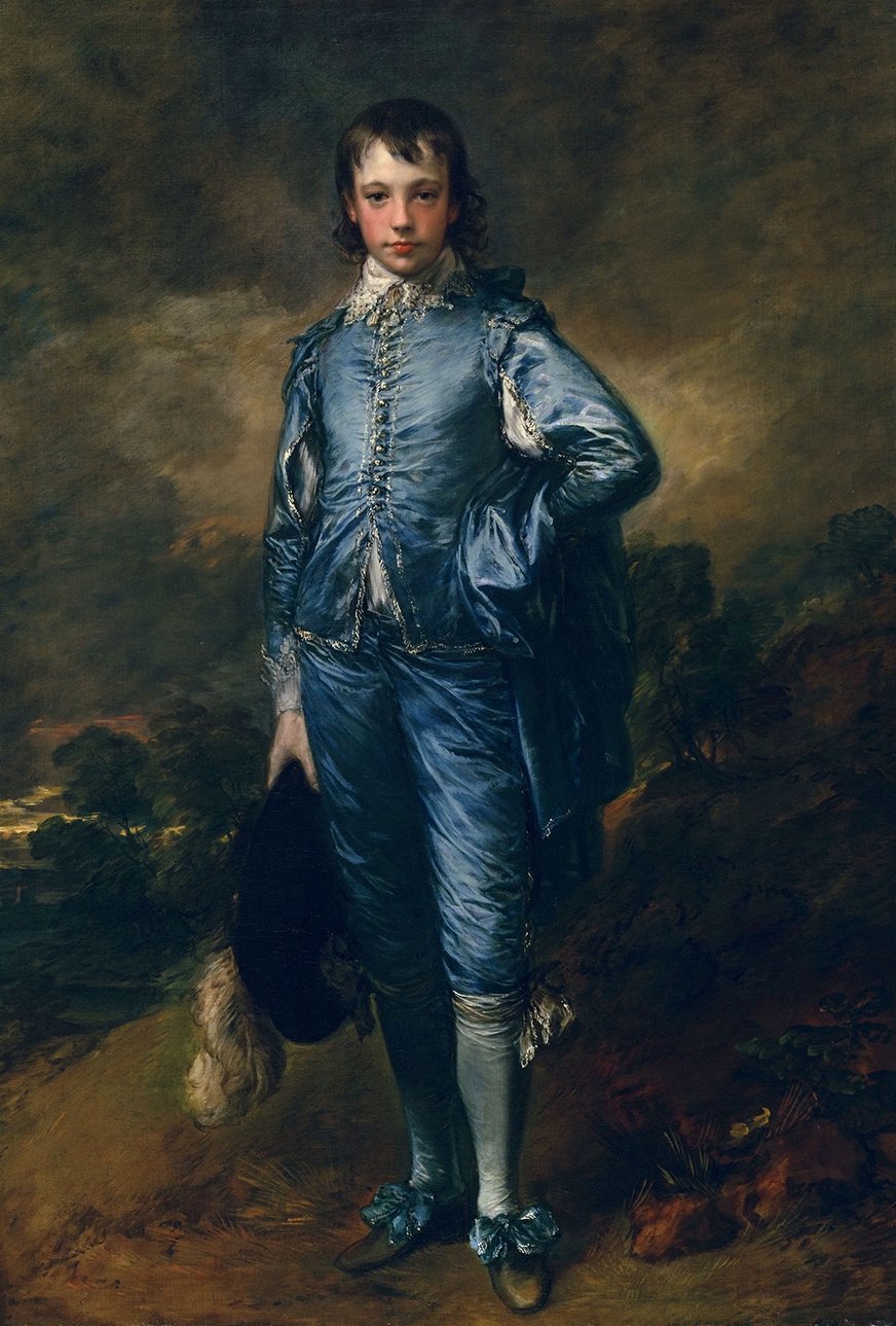 The Blue Boy (1770) by Thomas Gainsborough, featuring lapis lazuli, indigo, and cobalt colourants