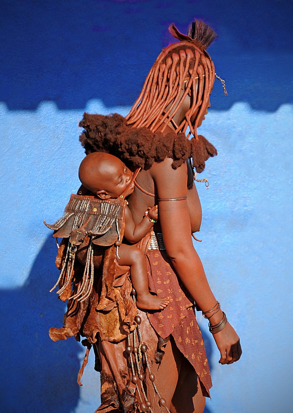 A woman and child of the Himba tribe in Namibia