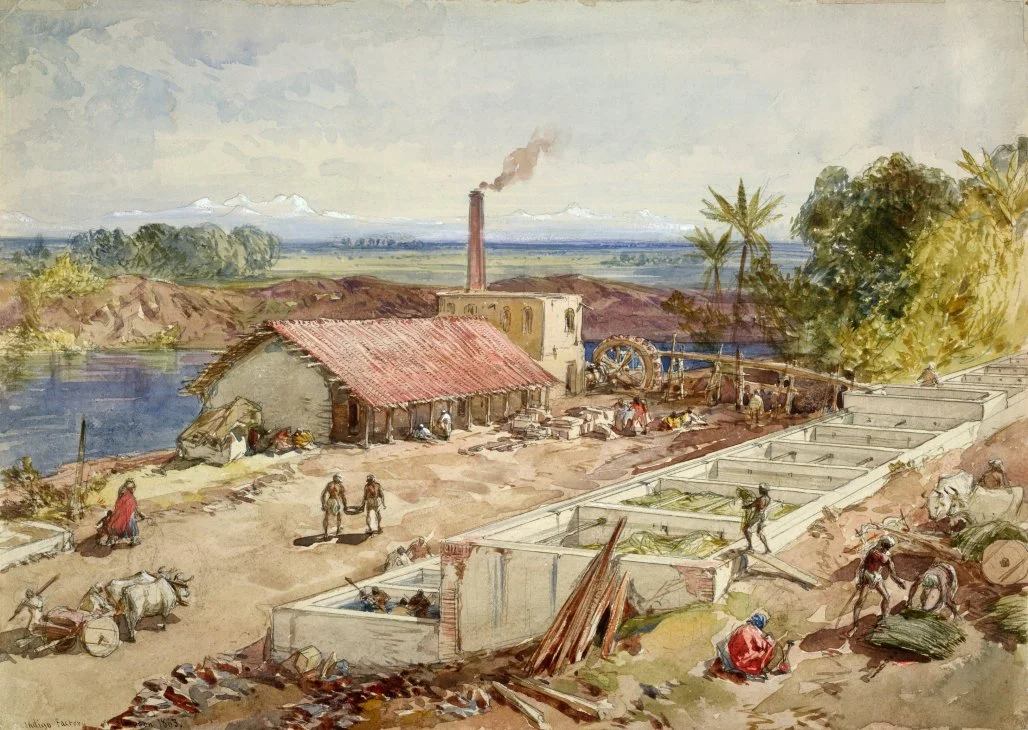 Scottish artist William Simpson depiction of an Indigo dye factory in Bengal (now West Bengal and Bangladesh) (1863)