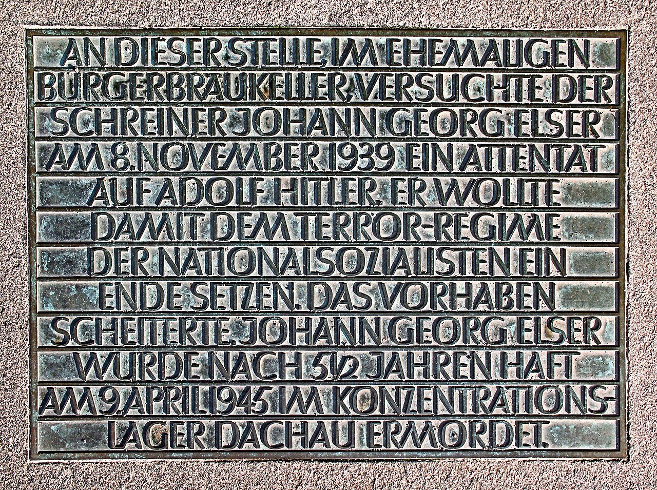 A memorial to Georg Elser - Public Domain