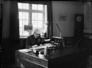 Arthur 'Bomber' Harris at his desk