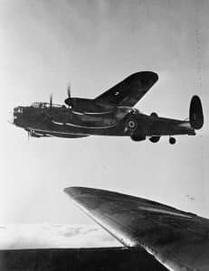 Wing View of British RAF Avro Lancaster