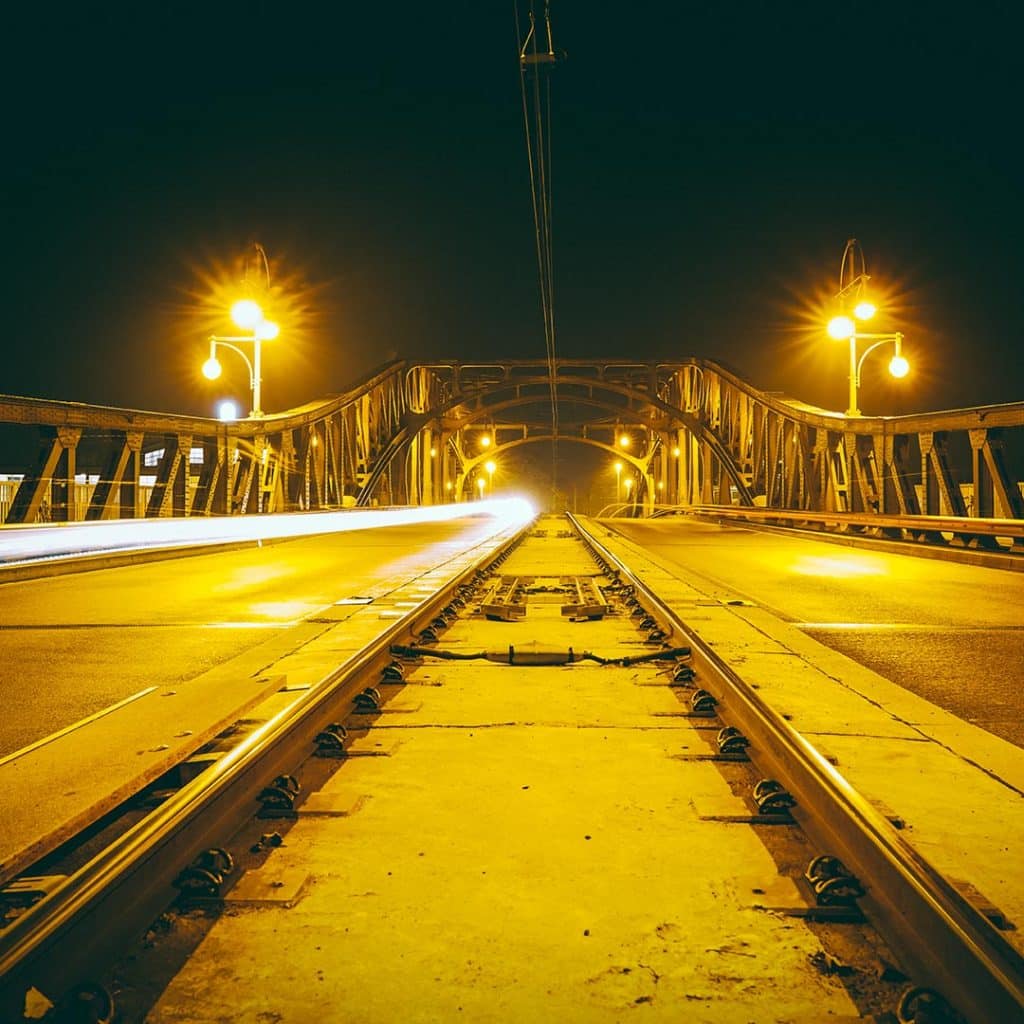 The Bornholmerstrasse Bösebrücke At Night