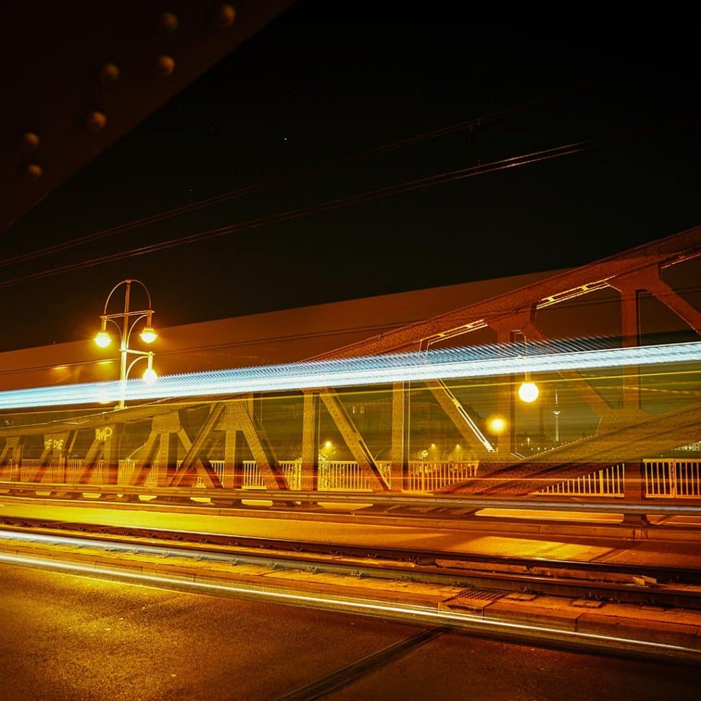 The Bösebrücke At Night In Berlin