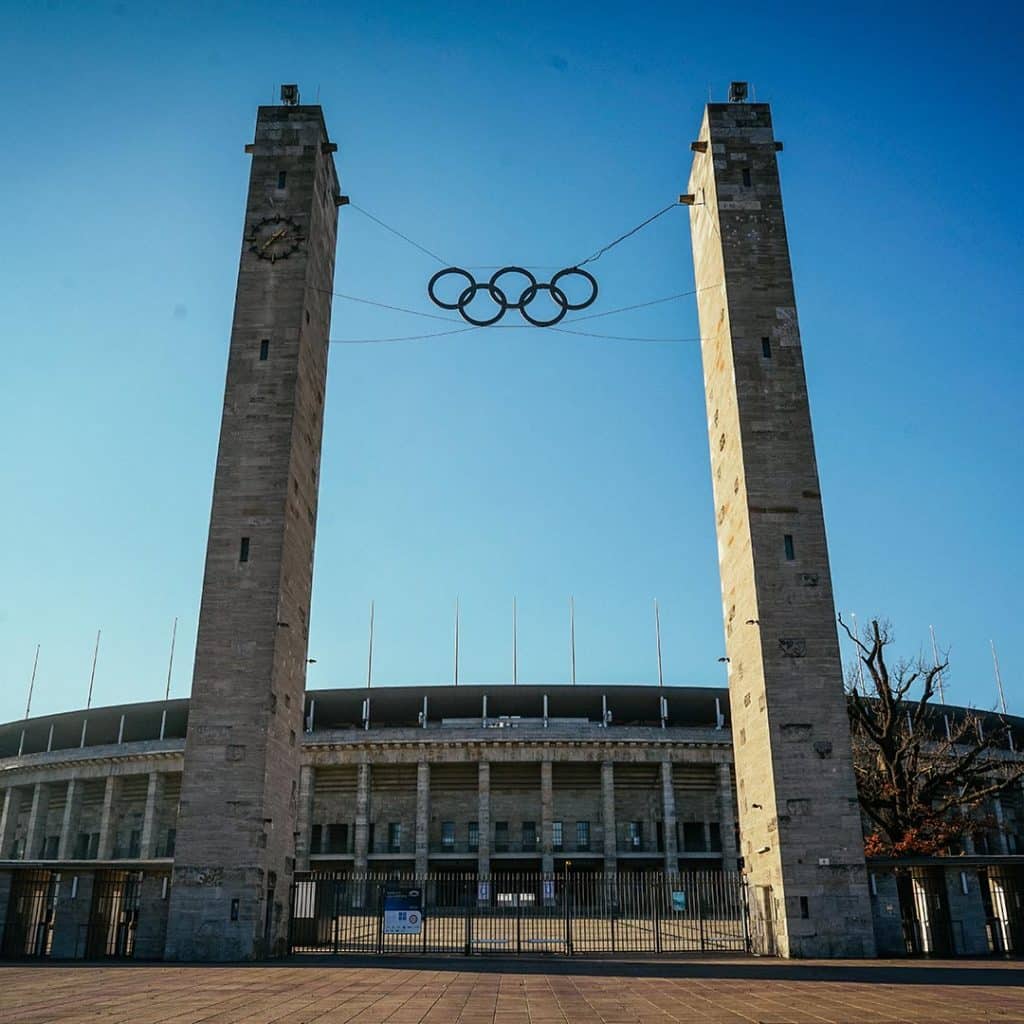 The Entrance To The Olympic Stadium In West Berlin