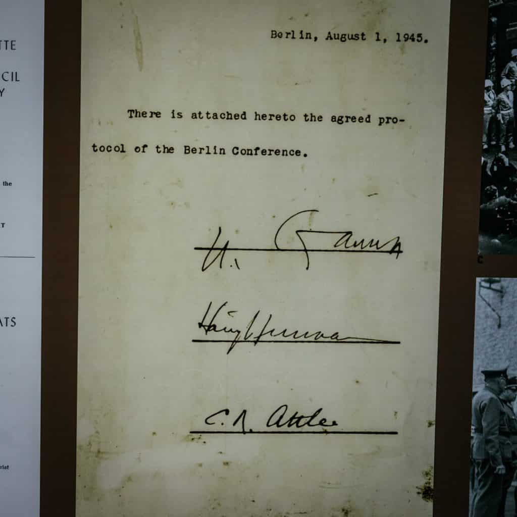 Final Signatures of Truman, Stalin, Attlee