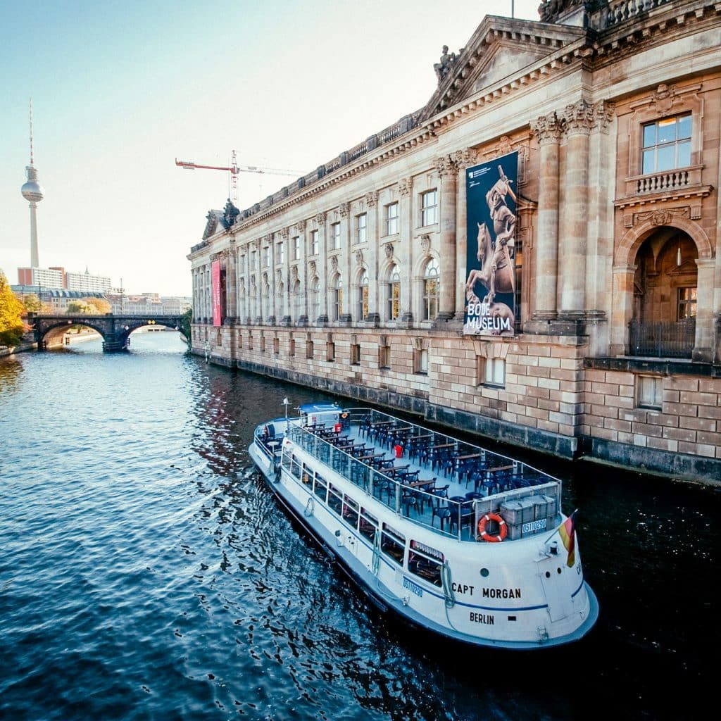 Bode Museum and the River Spree with a view of the TV Tower
