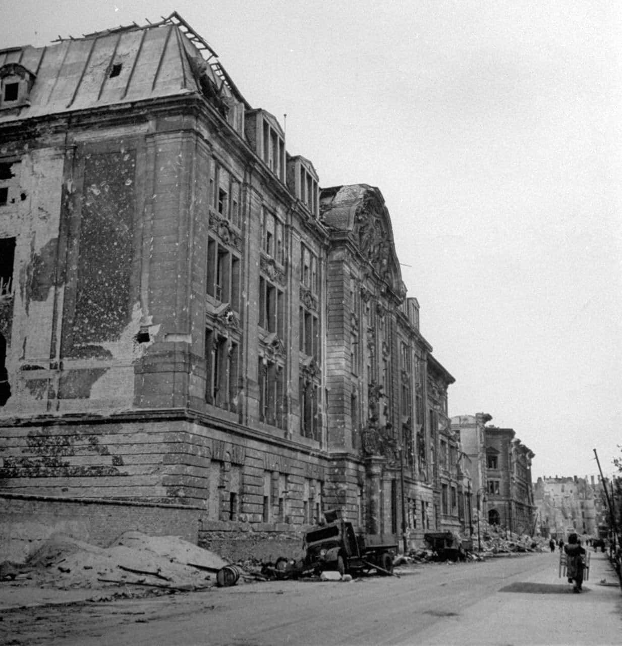 The SS Gestapo headquarters on Prinz-Albrecht-Strasse after the Battle of Berlin