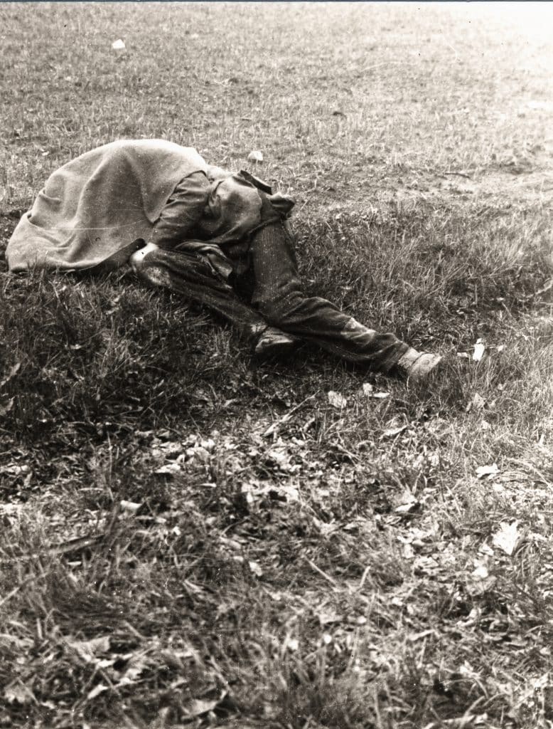 A dead prisoners from Sachsenhausen - a victim of the death marches
