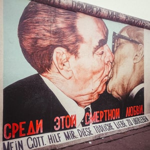 The Bruderkuss at the East Side Gallery