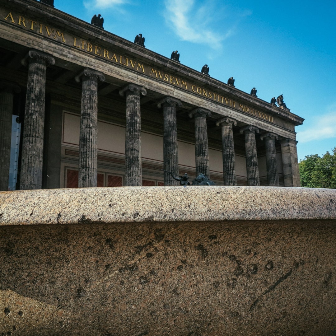 The Altes Museum and damage the Granite Bowl in Berlin