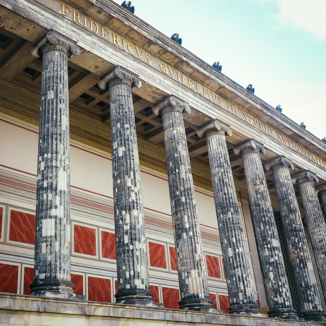 The Altes Museum and damage to the facade of the building