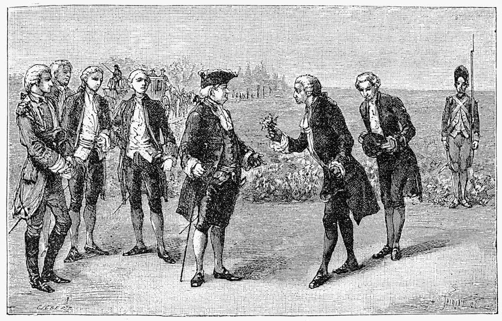 French Pharmacist Antoine Parmentier presenting Louis XVI with a potato