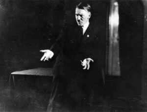 Adolf Hitler practices his speech techniques