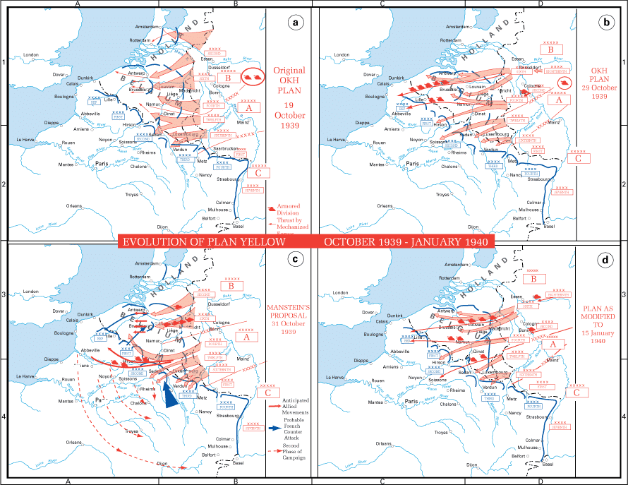 The evolution of Plan Gelb - the Nazi invasion of France - in 1940