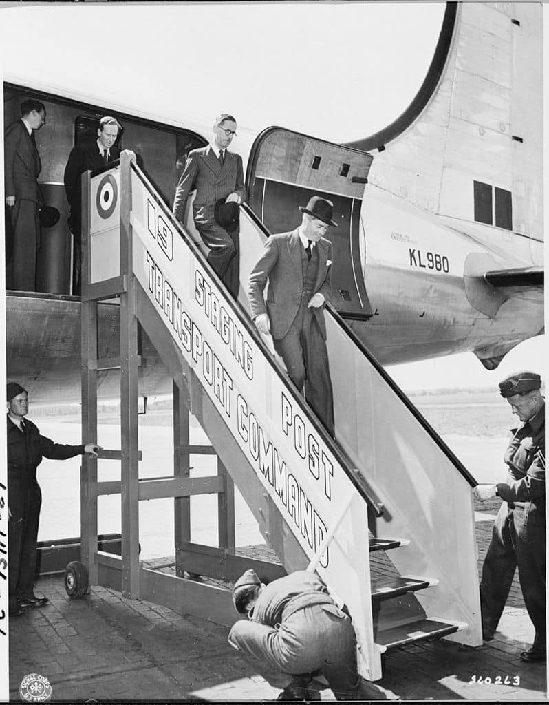 The Potsdam Conference - July 17th 1945 - British Foreign Secretary Anthony Eden arrives at Gatow Airport for the Potsdam Conference