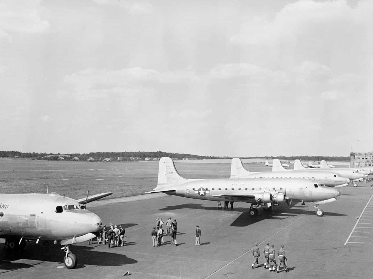 The Potsdam Conference - July 25th 1945 - US President Harry Truman's plane waits at Berlin Gatow airport