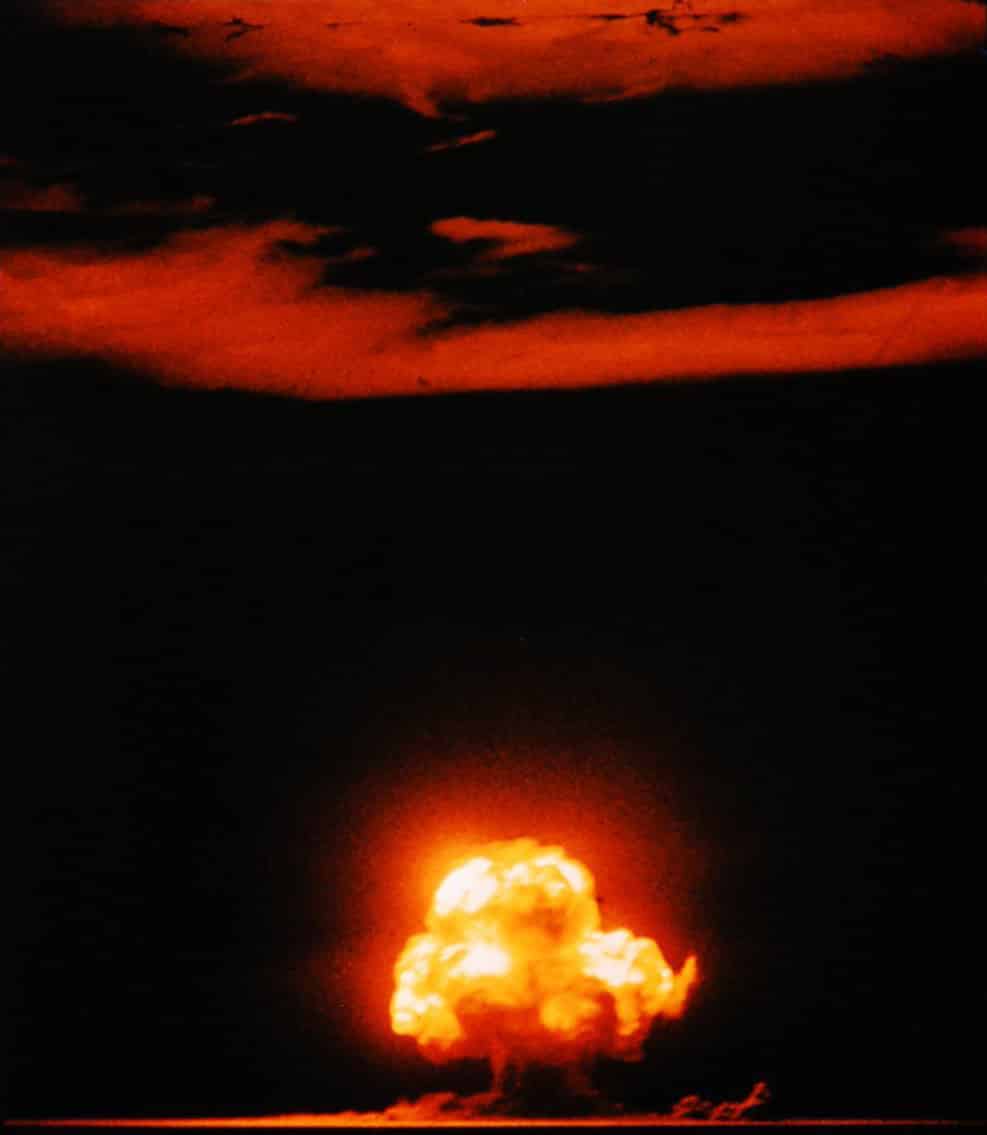 The Potsdam Conference - July 17th 1945 - A colour photograph of the Trinity shot - the first nuclear test explosion