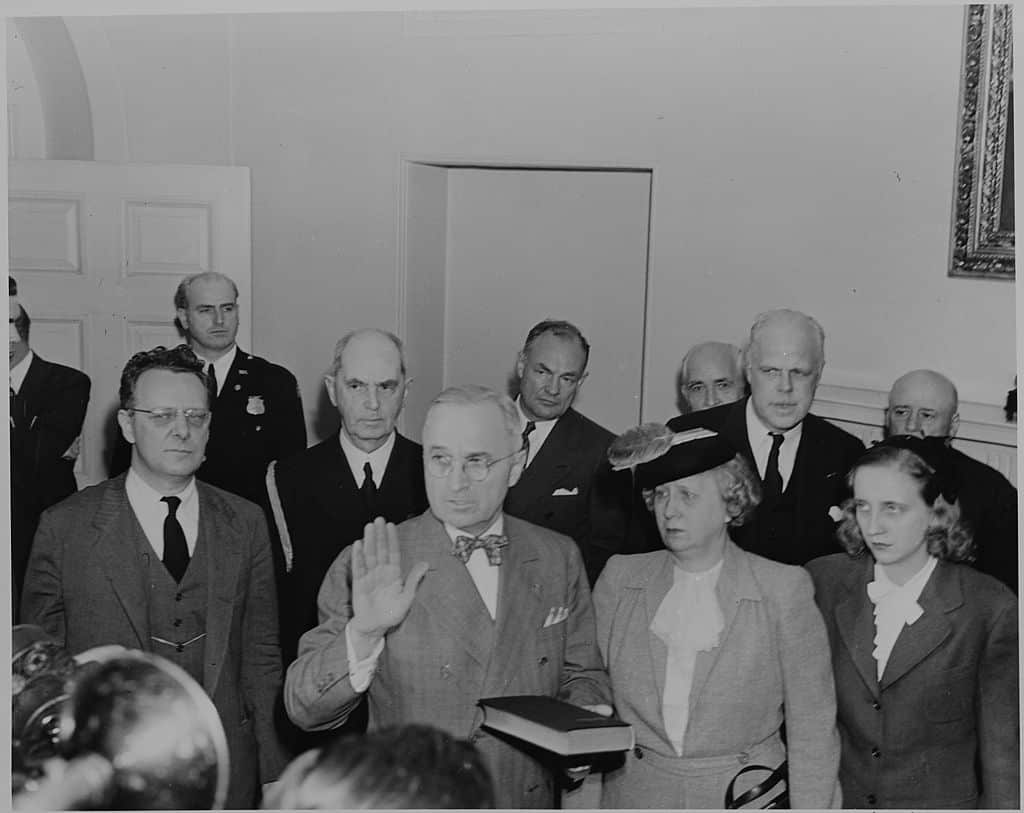 Harry S Truman sworn in as US President - April 1945