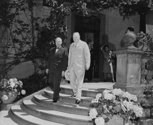 Harry Truman and Winston Churchill in Potsdam