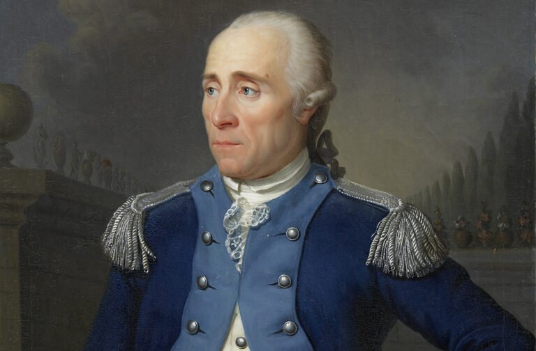 Franz Rudolf Frisching portrait in 1785 in Prussian Blue.