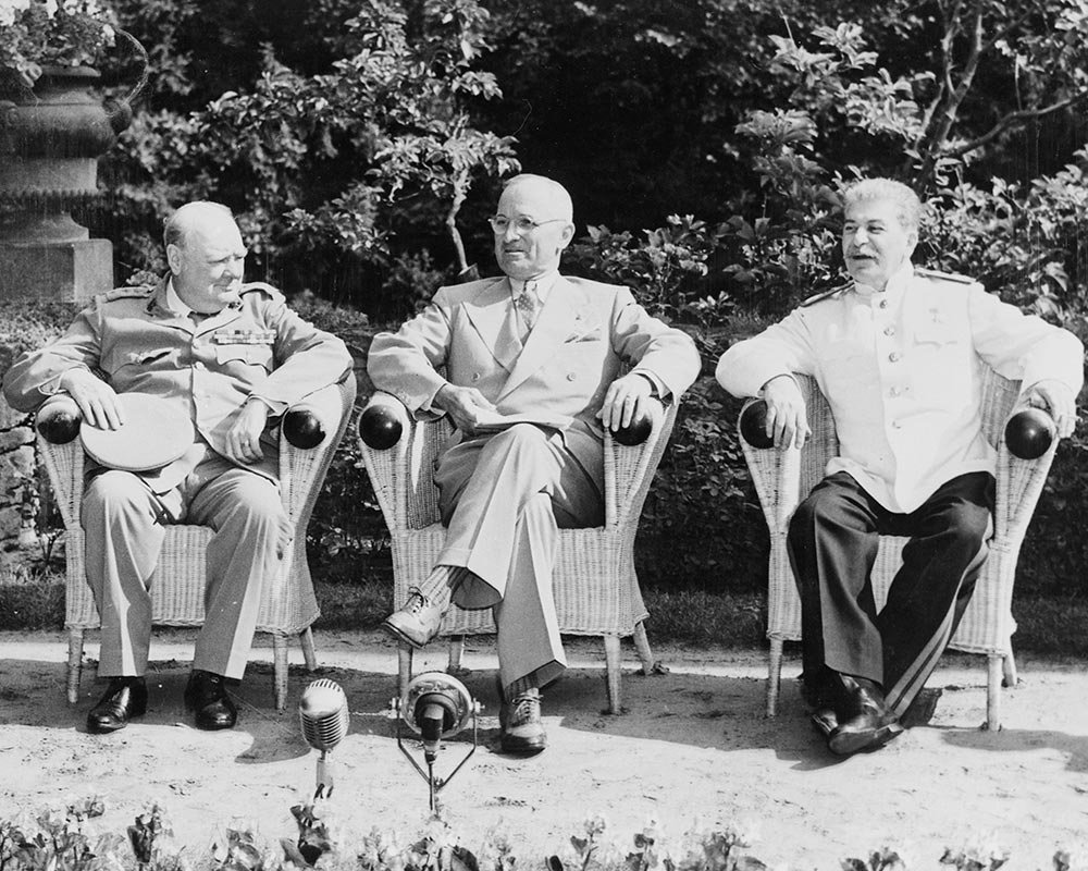 Churchill, Truman, and Stalin at the Potsdam Conference 1945