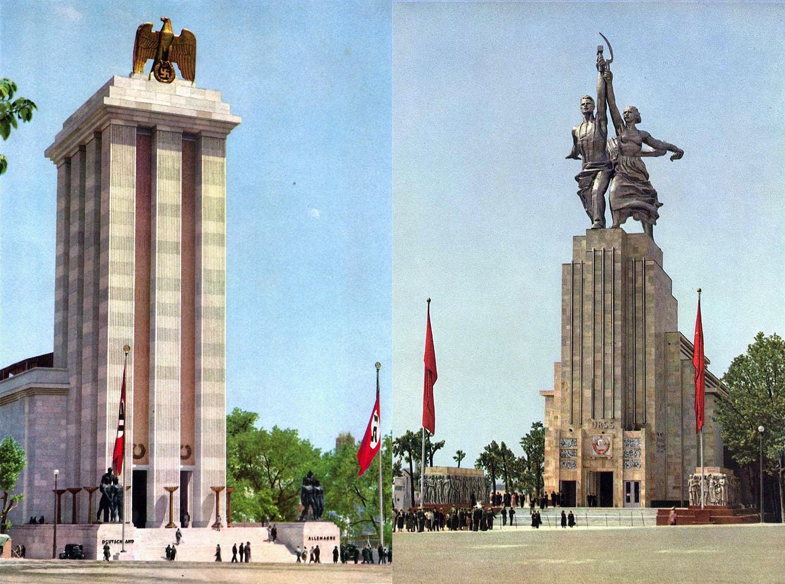 The German & Soviet Pavillions at the 1937 Paris World Fair - CC License