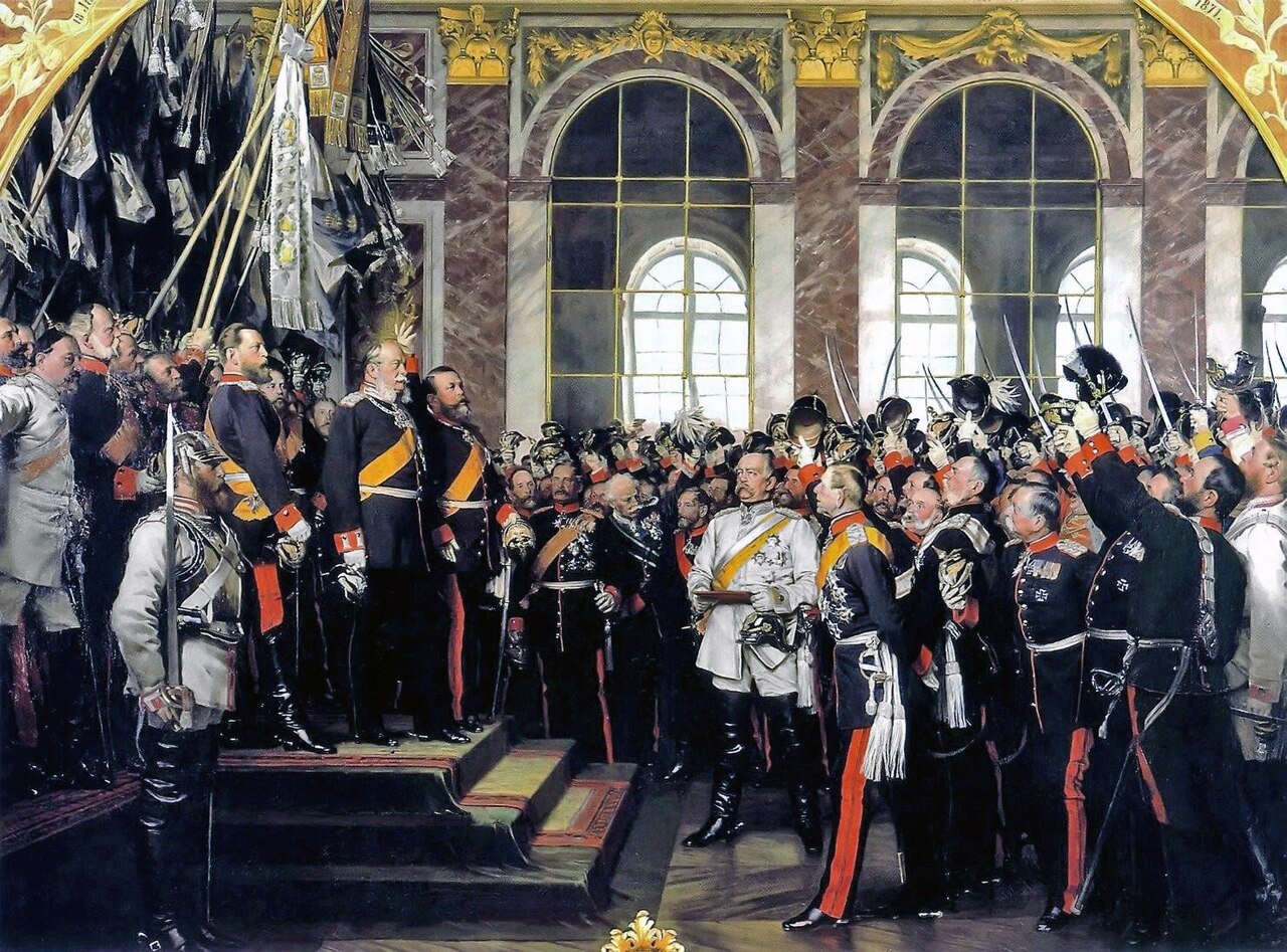The proclamation of the German Empire in 1871 by Anton Werner (1885) - Public Domain