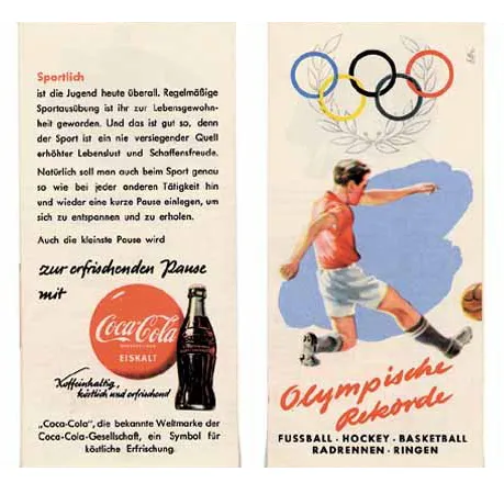 Coca Cola advertising at the 1938 Summer Olympics - Public Domain