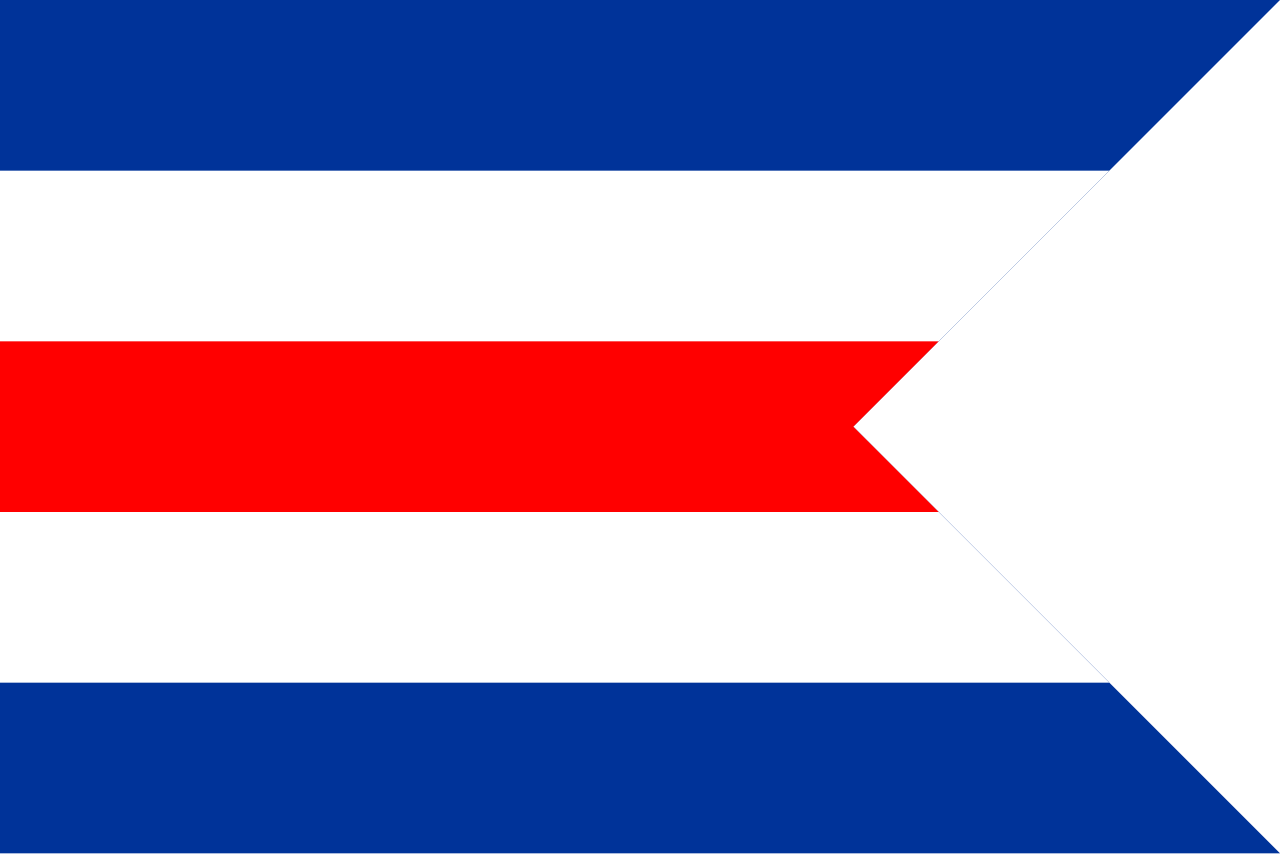 The merchant flag of Germany (1946–1949) - as German ships were required by international law to have a national ensign of some kind - Public Domain