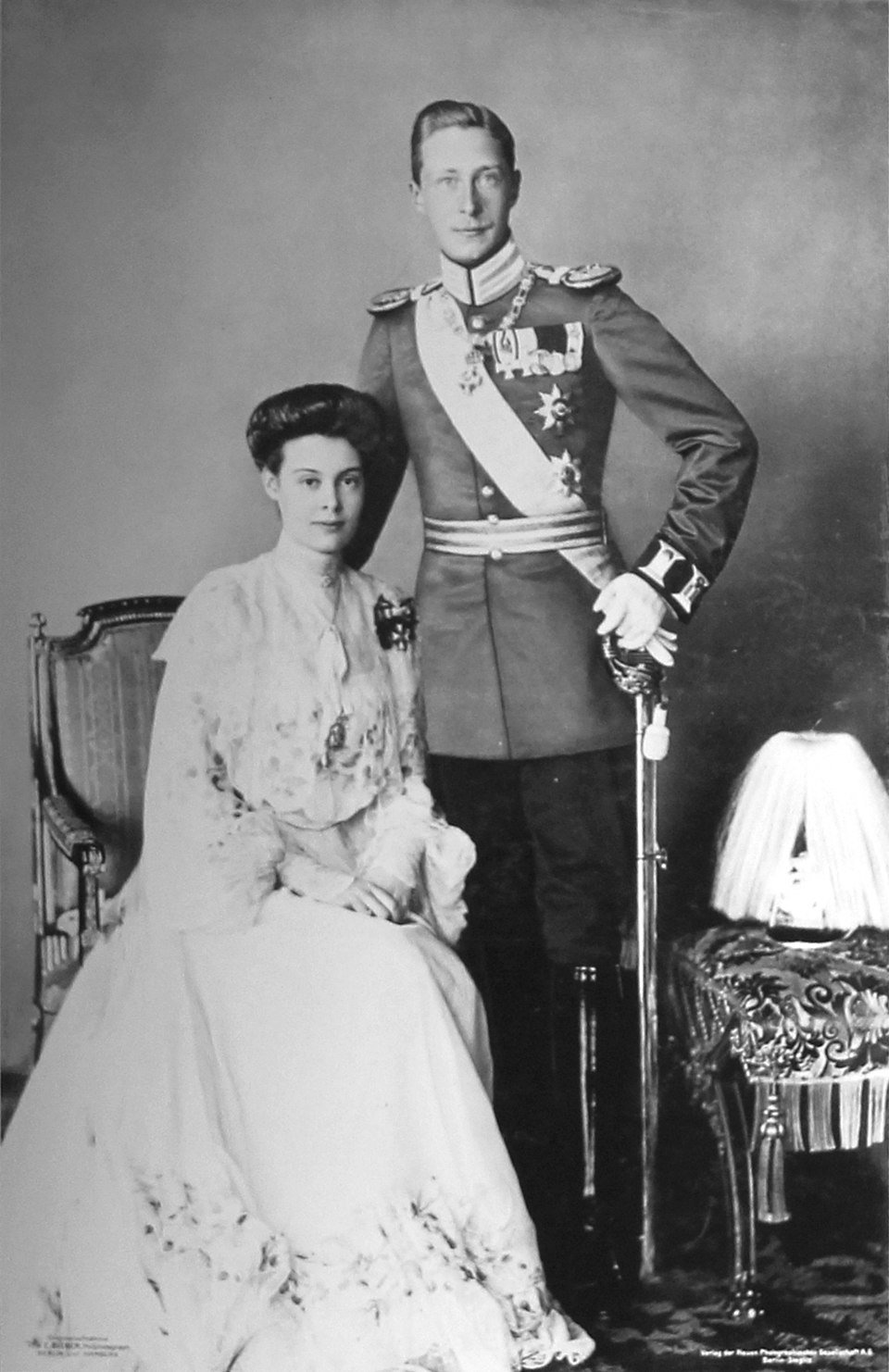 Crown Prince Wilhelm & Princess Cecilie in 1908 - Public Domain