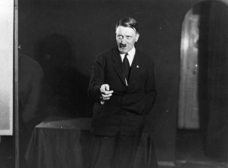 Adolf Hitler practicing his oratory skills - Public Domain