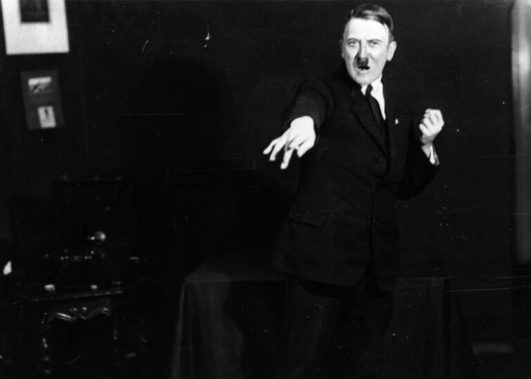 Adolf Hitler practicing his oratory skills - Public Domain