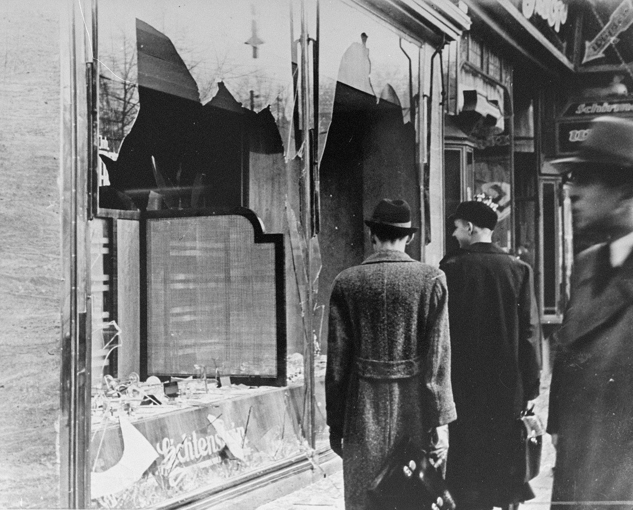 A damaged Jewish business in Berlin on November 10th 1938 - Public Domain