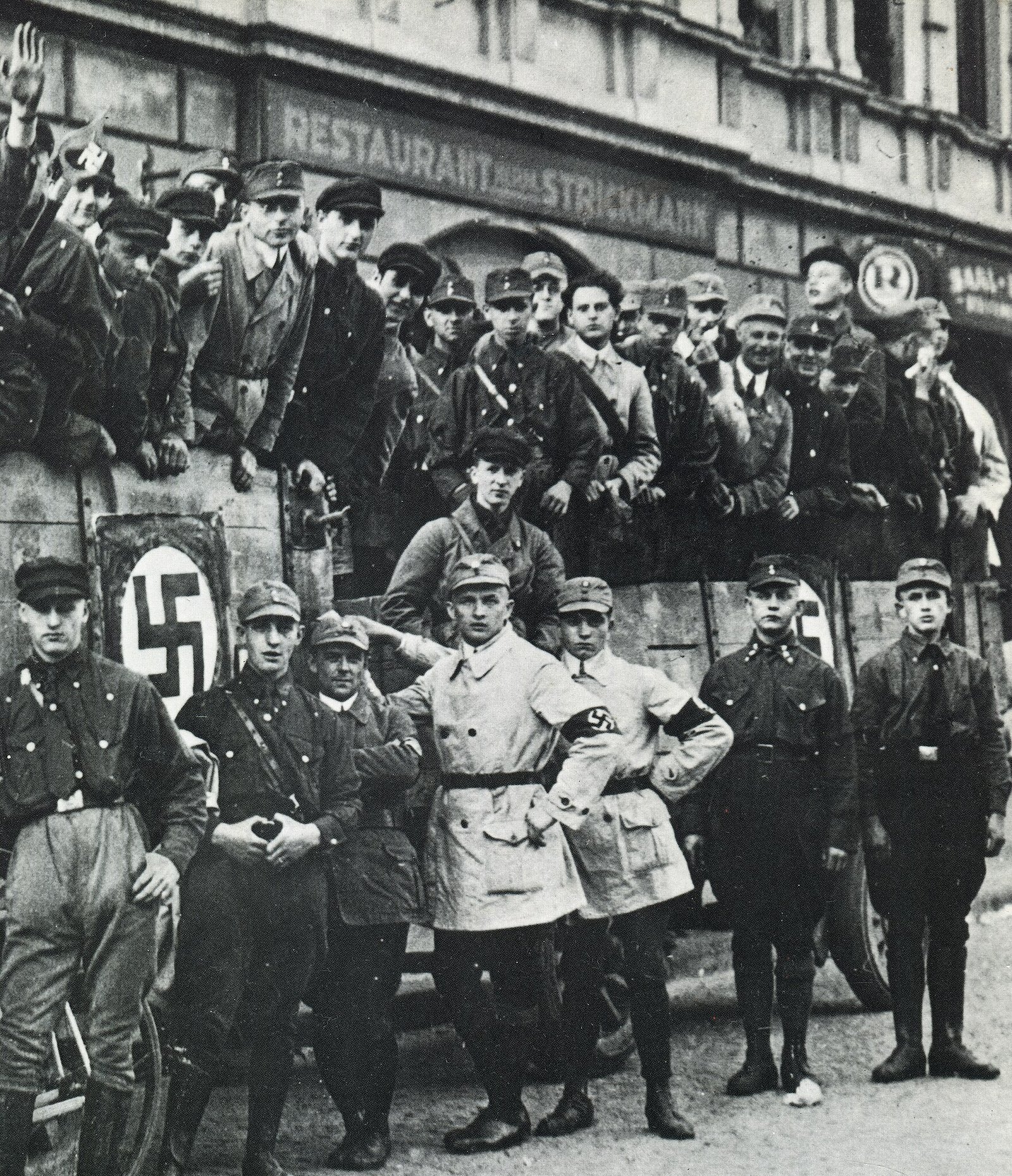 A large group of uniformed members of the Sturmabteilung in the 1920s - Public Domain