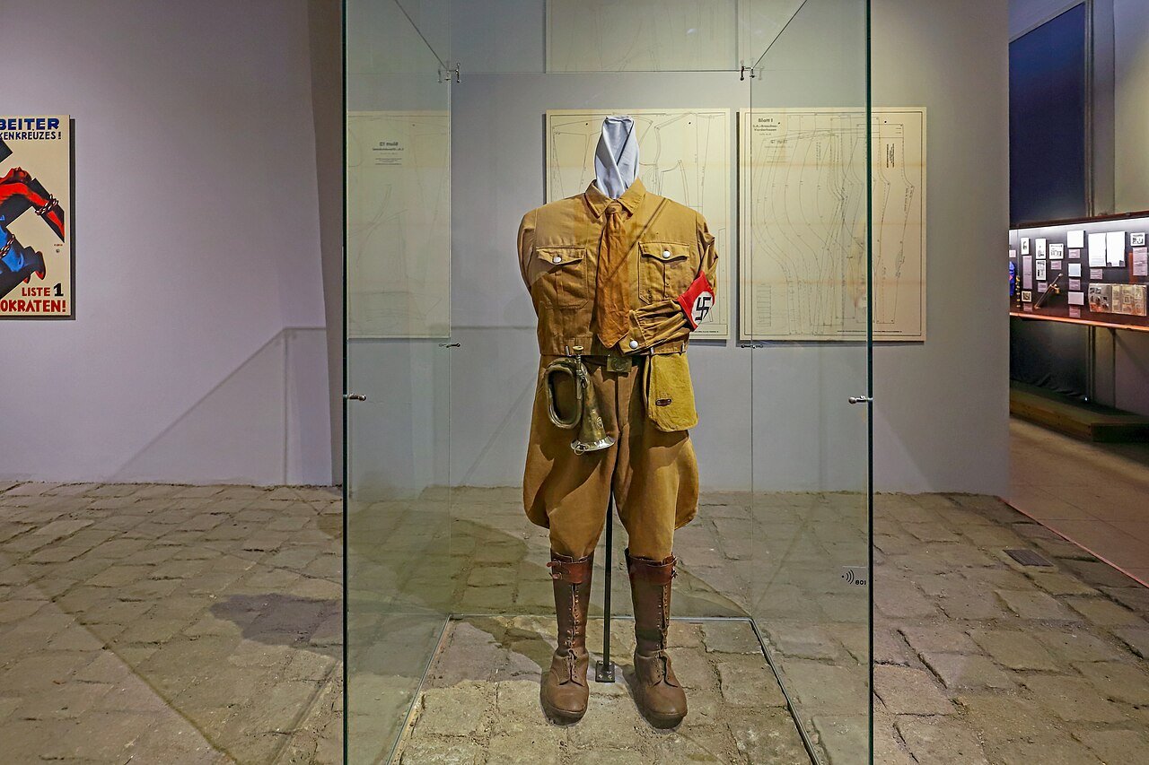 A SA Brownshirt uniform on display at the Sachsenhausen Concentration Camp Memorial - Hovallef