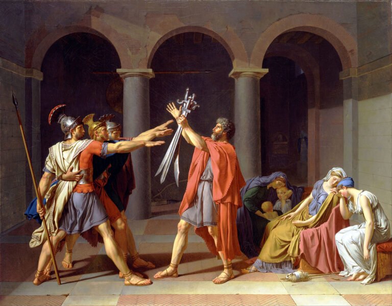 The Oath of the Horatii by Jacques-Louis David - Public Domain