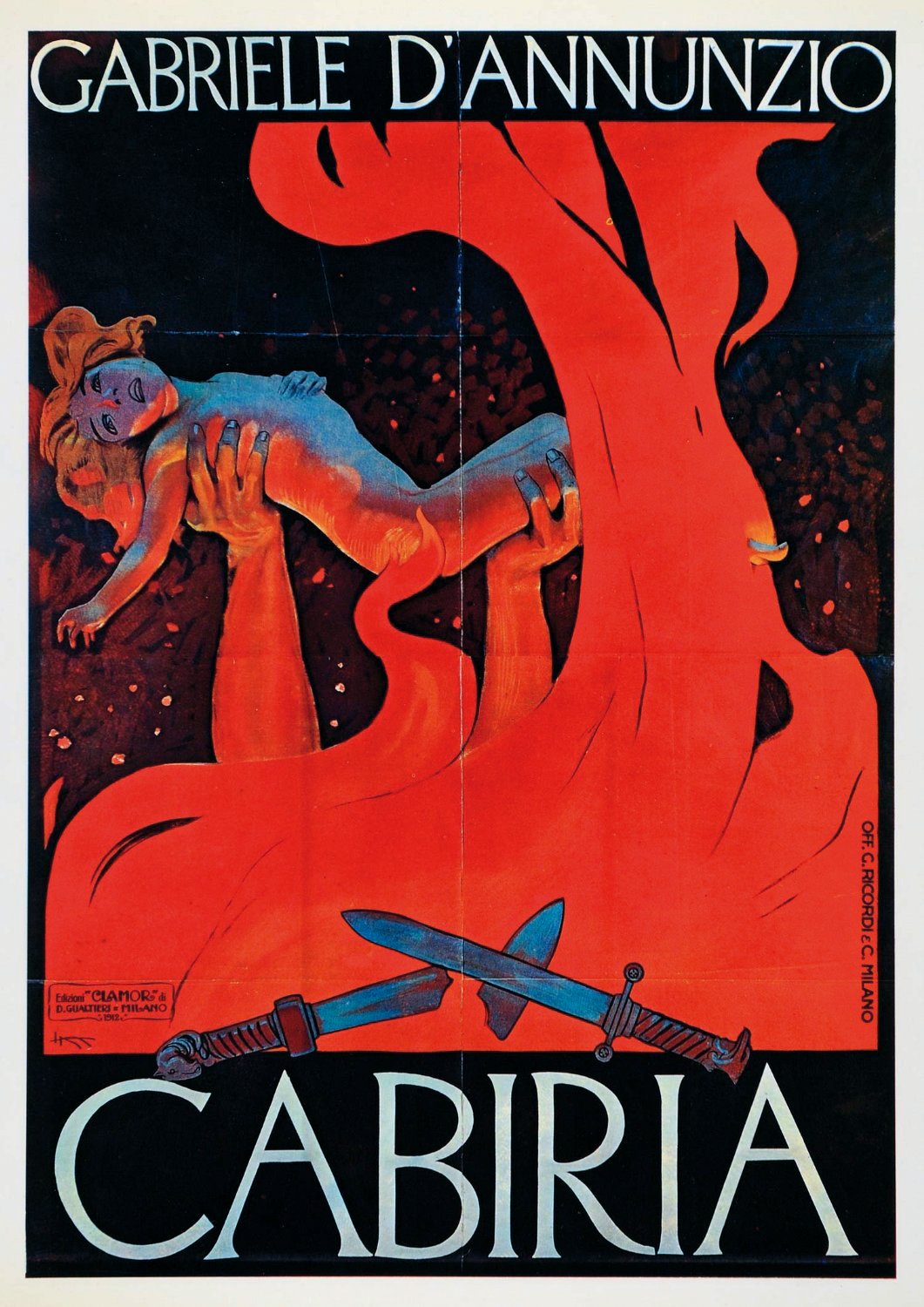 The originial poster for the Italian release of Cabiria (1914) - Public Domain