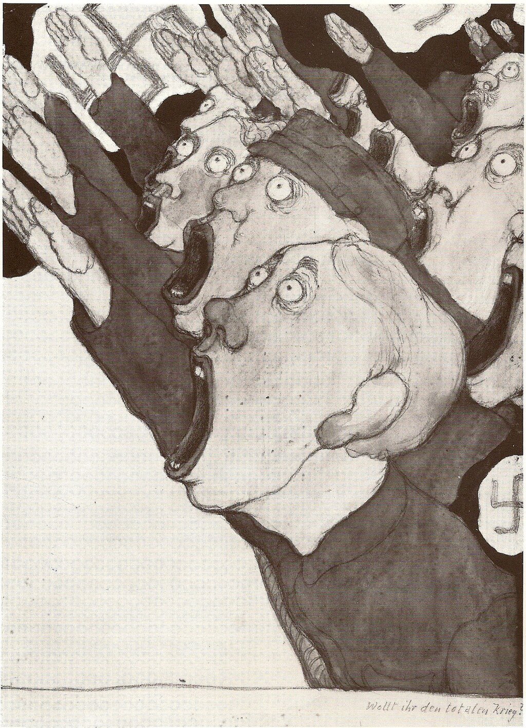 'Wollt ihr den totalen Krieg?' (1945) - 'Do you want Total War?' by Herbert Marxen - Public Domain