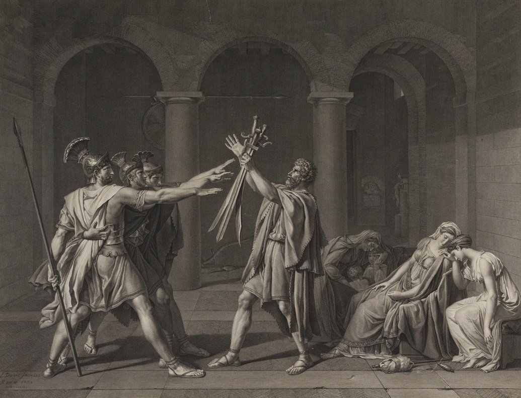 The Oath of the Horatii by Jacques-Louis David - Public Domain