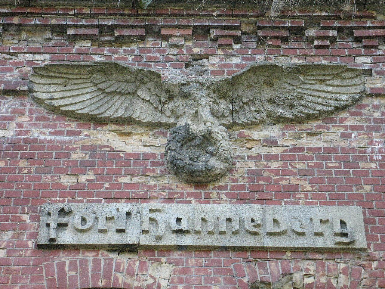 The remains of the Nazi Eagle at Fort Hahneberg in Berlin - Rzuwig