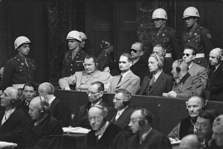 The defendants at the Nuremberg Trial (1946) - Public Domain