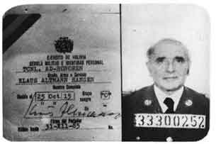 Klaus Barbie's ID card from when he was an officer in the Bolivian secret police (1983) - Public Domain