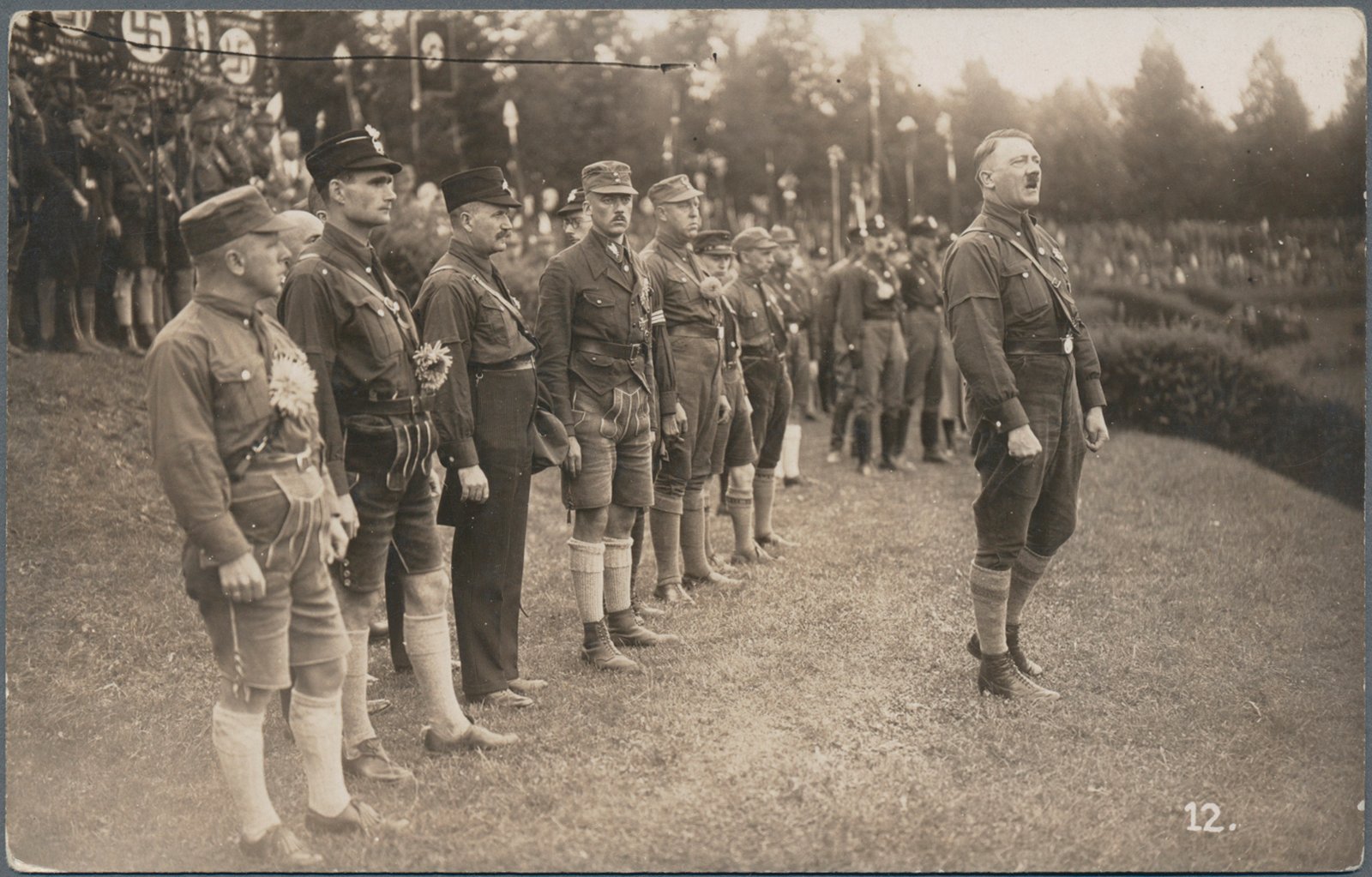 Rudolf Hess (second from left) at the first official Nuremberg Rally of the Nazi Party in 1927 - Public Domain