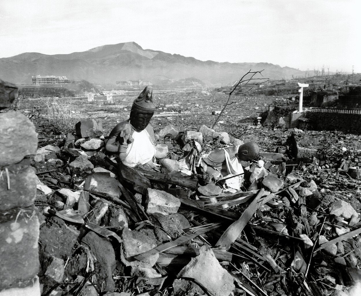 The ruins of Nagasaki - six weeks after the world's second atomic bomb was dropped on it (1945) - Public Domain